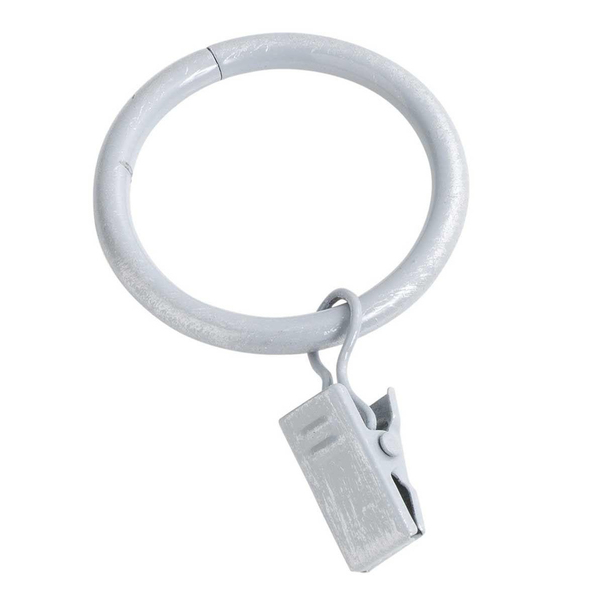Douceur d'Intérieur Lot de 10 anneaux  pince  12cm gris & argent