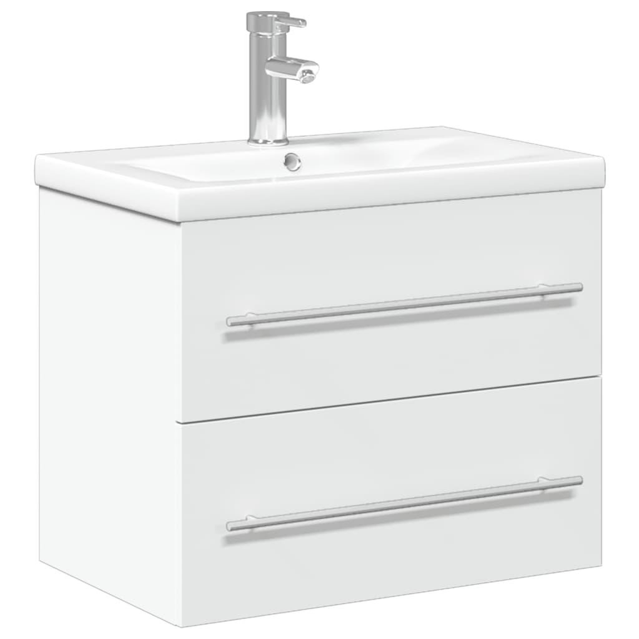 Voir la diapositive 2 : VIDAXL Armoire lavabo de salle de bain avec bassin integre blanc