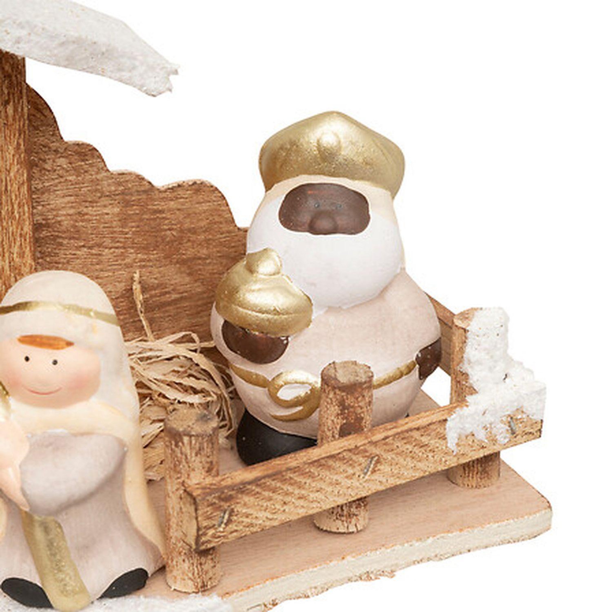 Voir la diapositive 5 : FEERIC LIGHT & CHRISTMAS Crèche de noël 7 santons en grès et bois