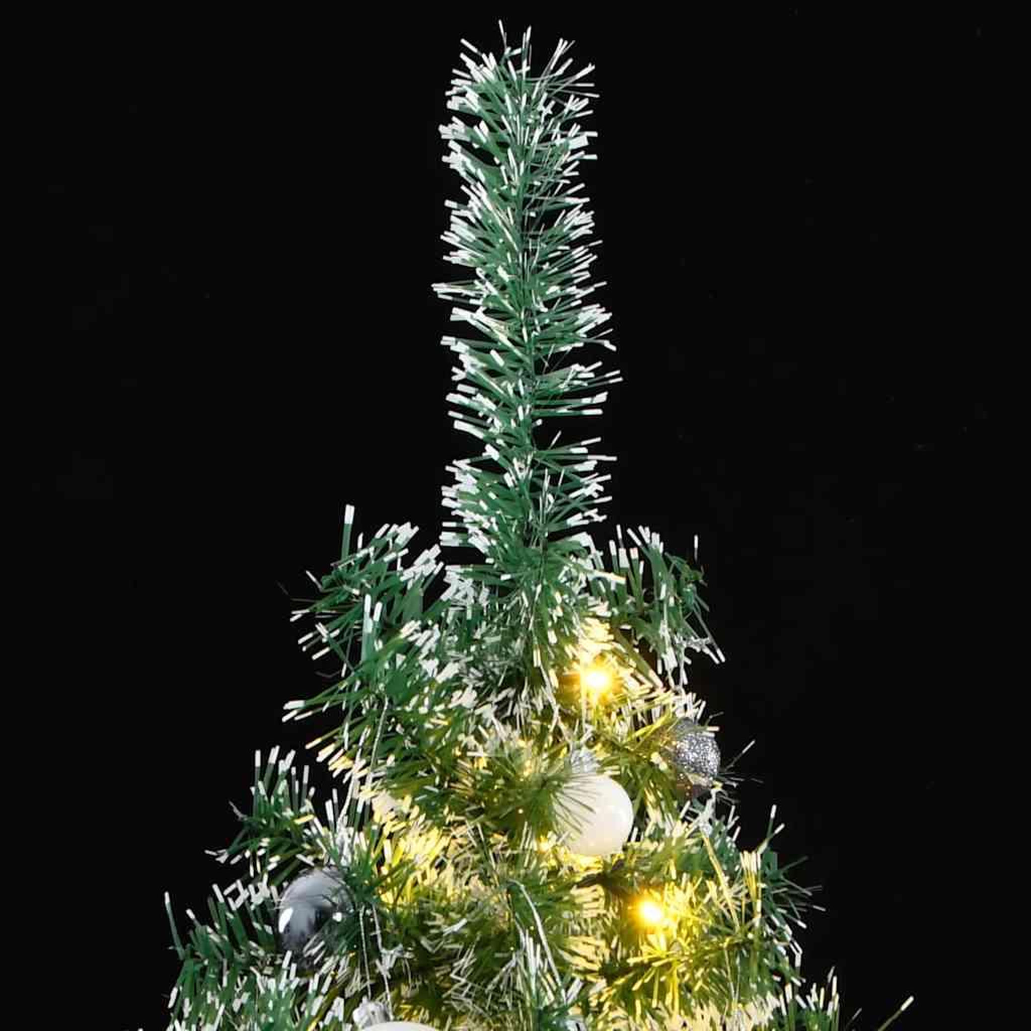 Voir la diapositive 2 : VIDAXL Sapin de Noël artificiel 300 LED&boules&neige floquee 210 cm