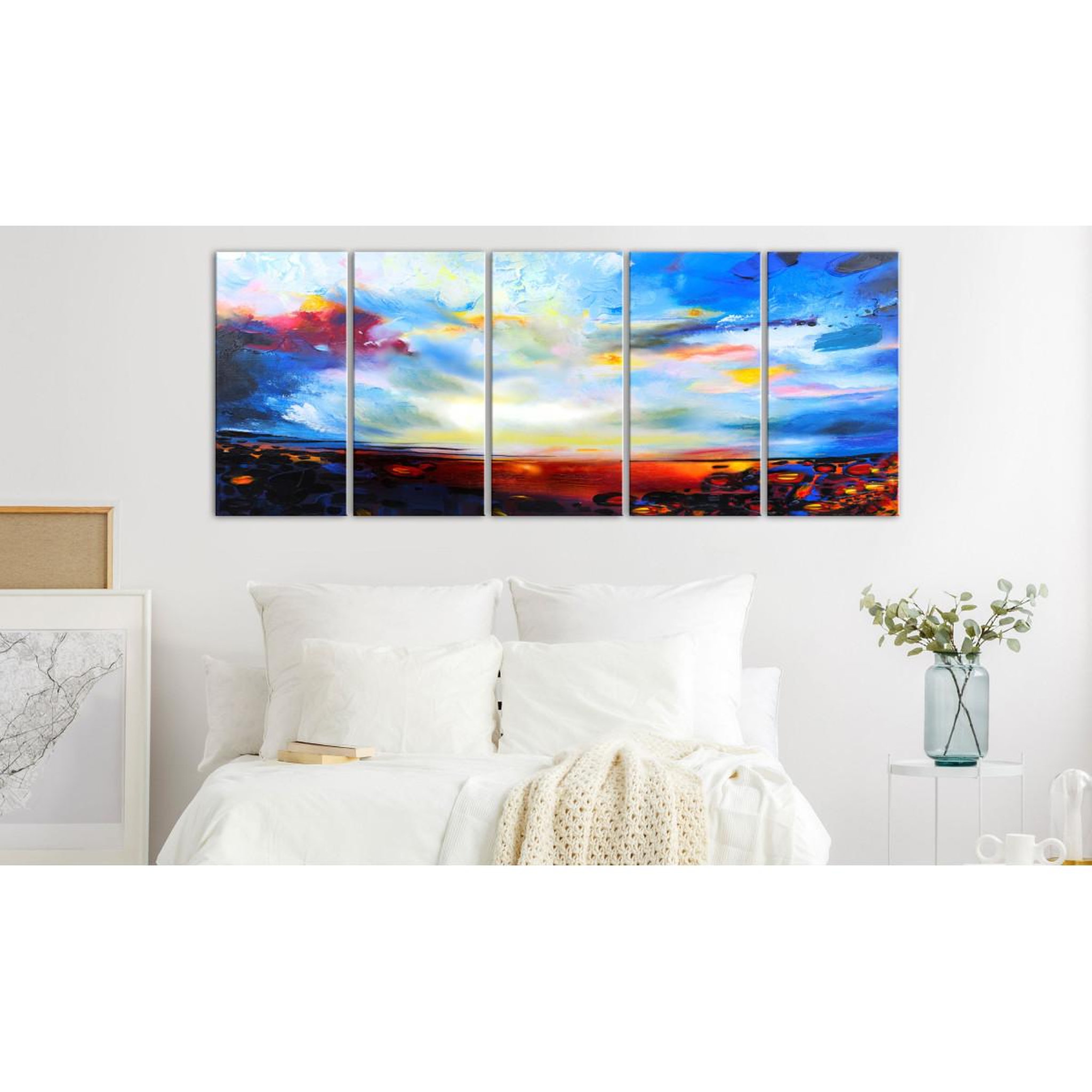 Voir la diapositive 2 : Paris Prix Tableau Imprimé 5 Panneaux  Colourful Sky Narrow