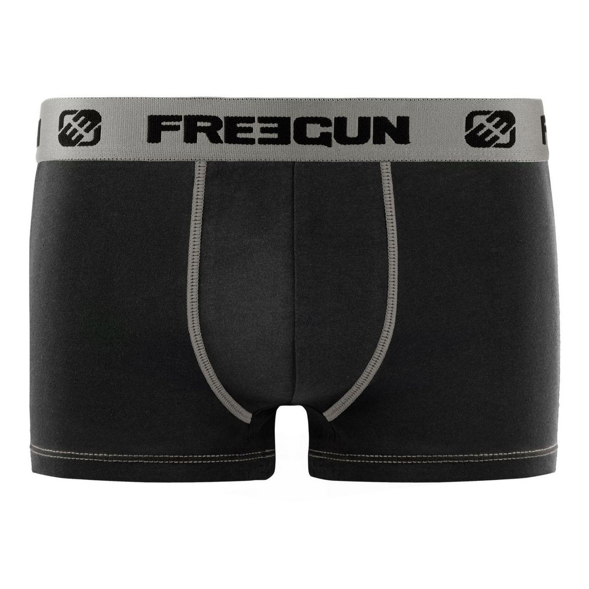 FREEGUN Lot de 4 Boxers garçon coton Gris