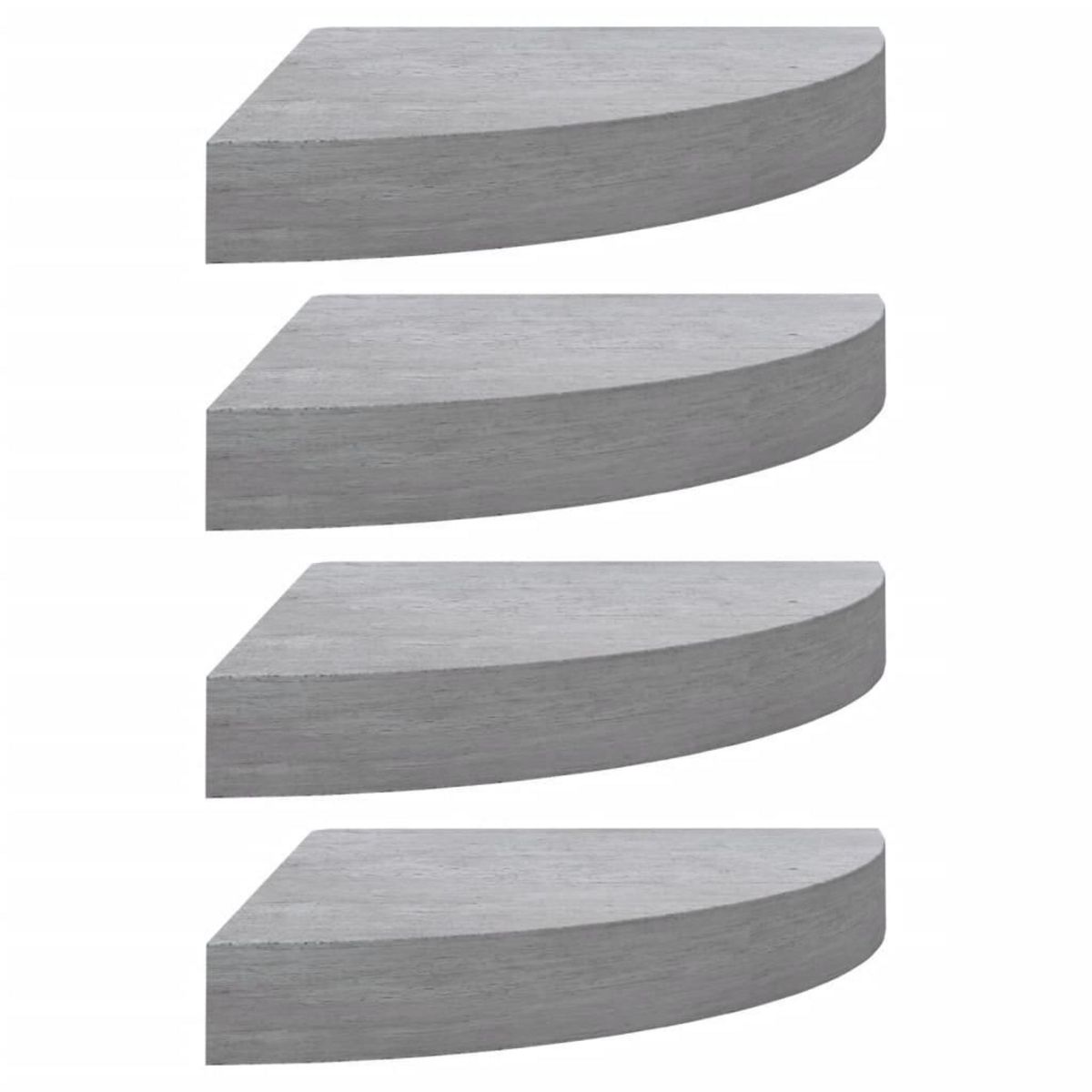 VIDAXL Etageres d'angle murales 4 pcs Gris beton 25x25x3,8 cm MDF