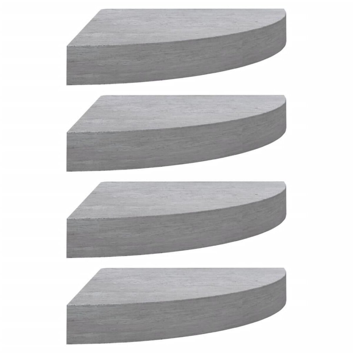VIDAXL Etageres d'angle murales 4 pcs Gris beton 25x25x3,8 cm MDF