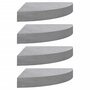 Voir la diapositive 2 : VIDAXL Etageres d'angle murales 4 pcs Gris beton 25x25x3,8 cm MDF