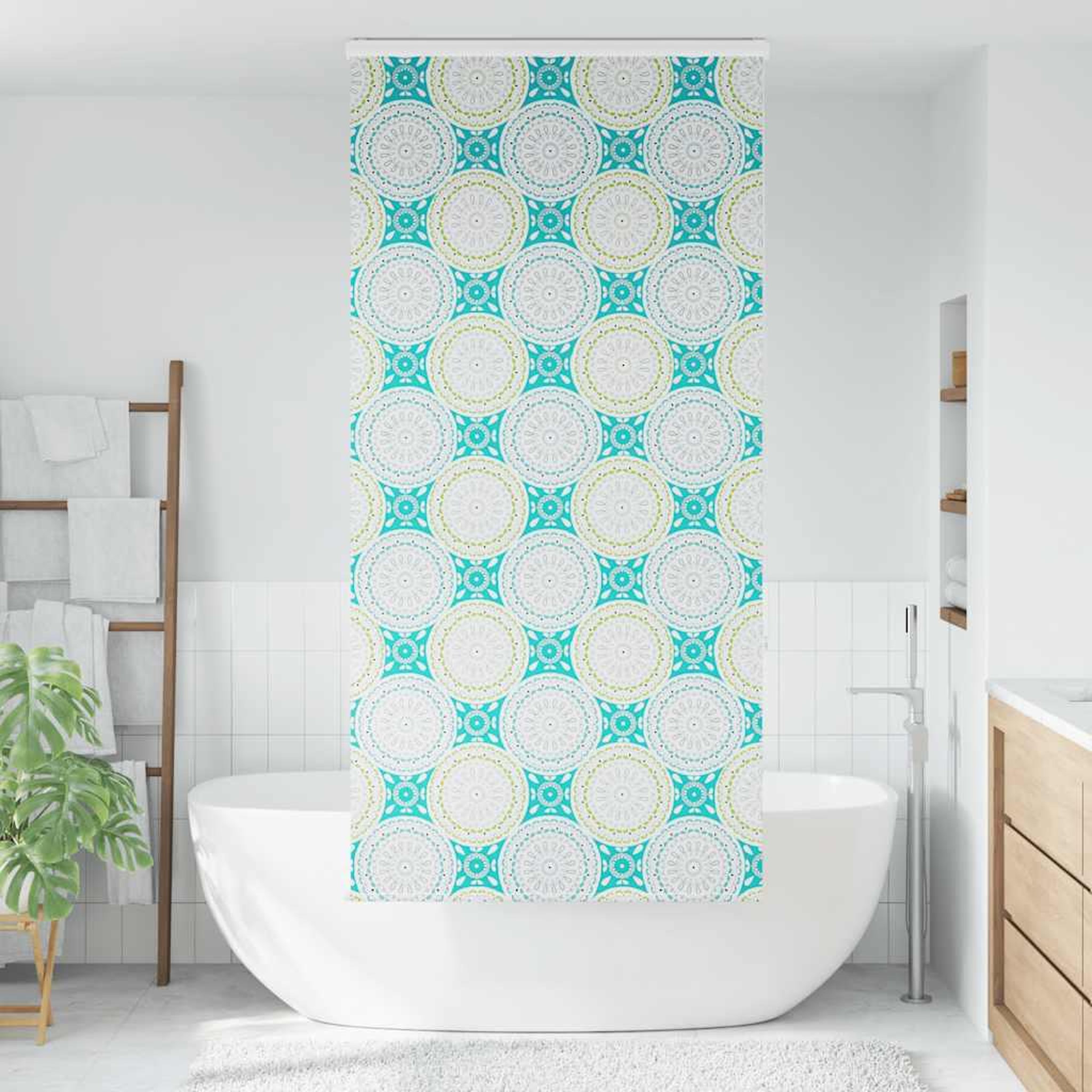 Voir la diapositive 2 : VIDAXL Store enrouleur de douche avec cassette largeur du tissu 106 cm