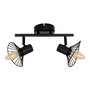Voir la diapositive 1 : ATMOSPHERA Plafonnier 2 Lampes Orientables en Métal  Adelia  28cm Noir