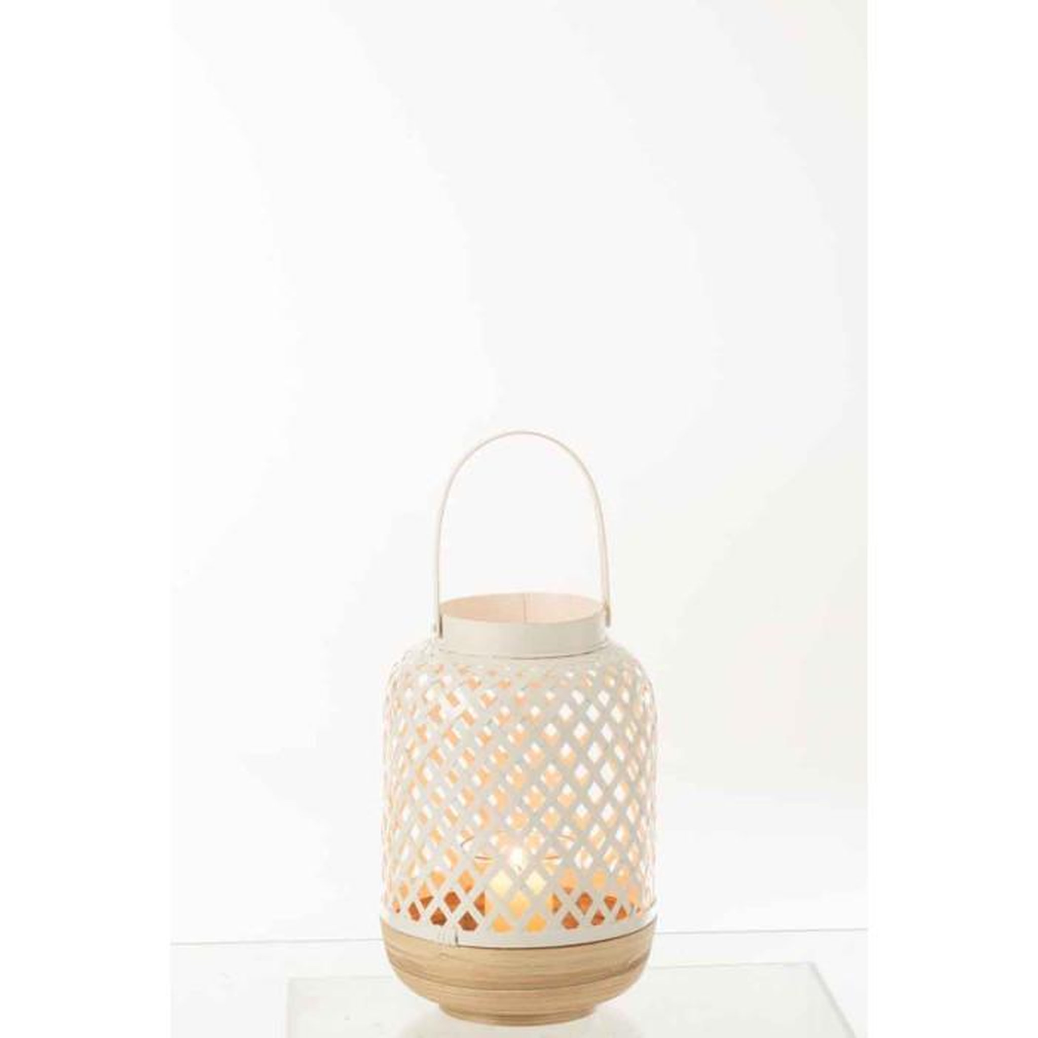 Voir la diapositive 3 : Paris Prix Lanterne Déco en Bambou  Evi  42cm Blanc