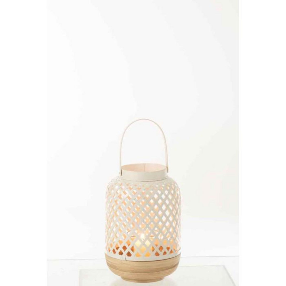 Paris Prix Lanterne Déco en Bambou  Evi  42cm Blanc