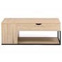 Voir la diapositive 6 : ID MARKET Table basse plateau relevable rectangulaire DETROIT avec coffre design industriel
