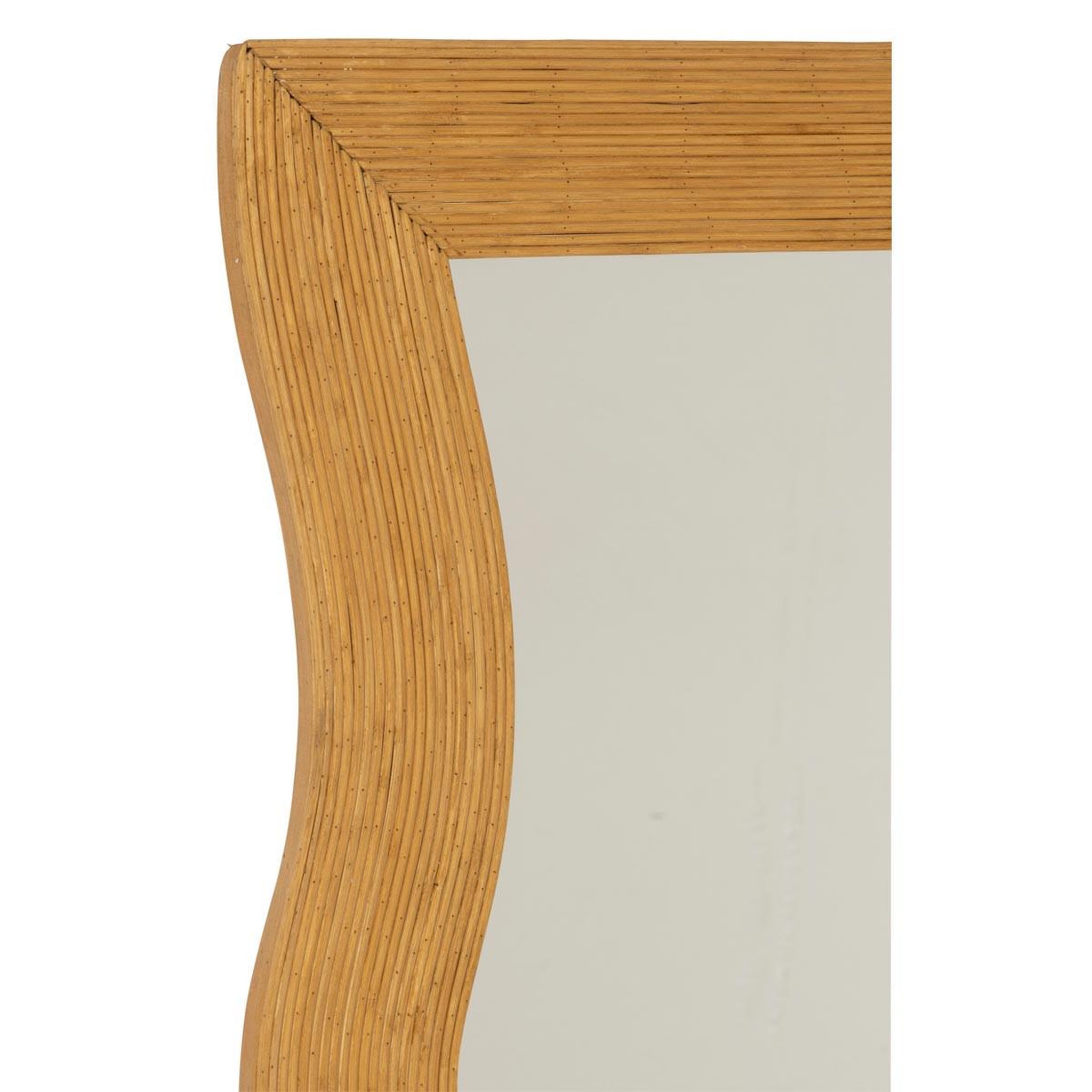 Voir la diapositive 2 : J-LINE Miroir mural en bambou  irrégulier  175cm naturel