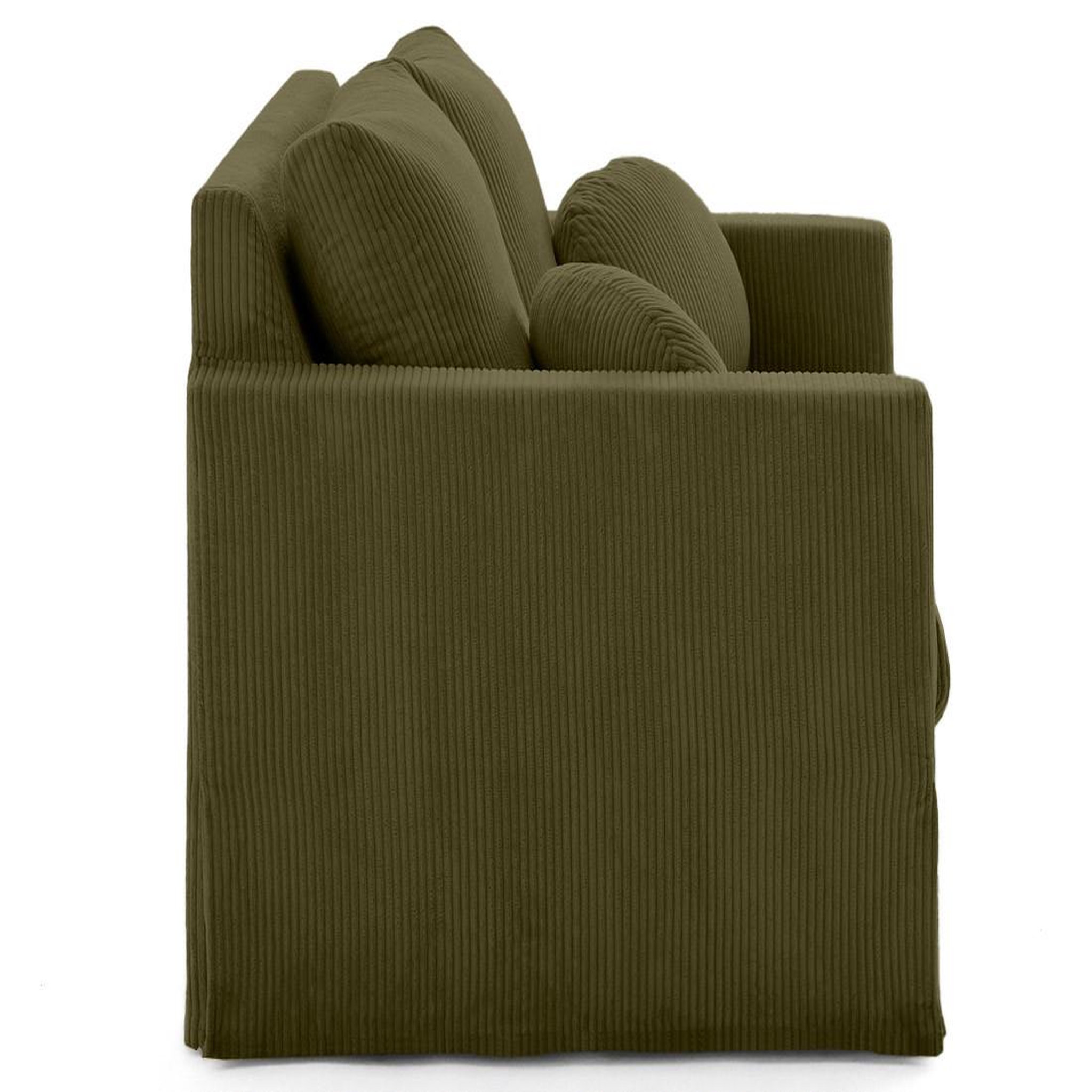 Voir la diapositive 4 : LISA DESIGN Serena - canapé droit déhoussable 2 places en velours côtelé