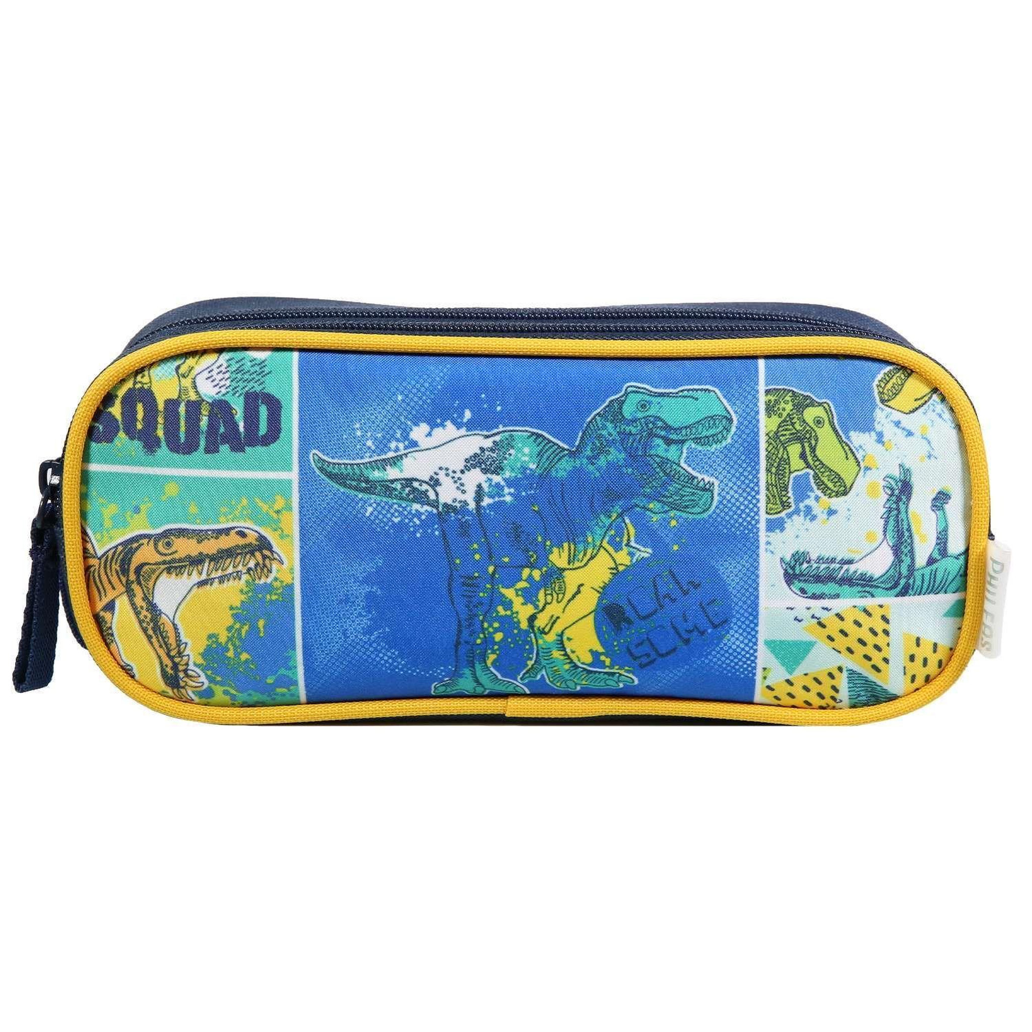 Bagtrotter BAGTROTTER Trousse scolaire 2 compartiments Phileas Bleue Dinosaure