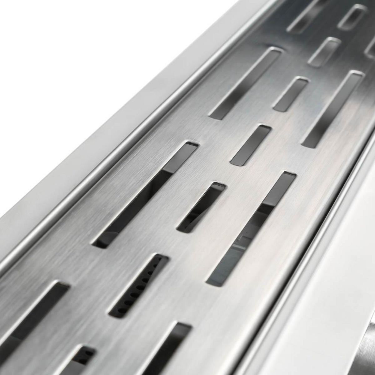 tectake Caniveau de douche en acier inoxydable gris