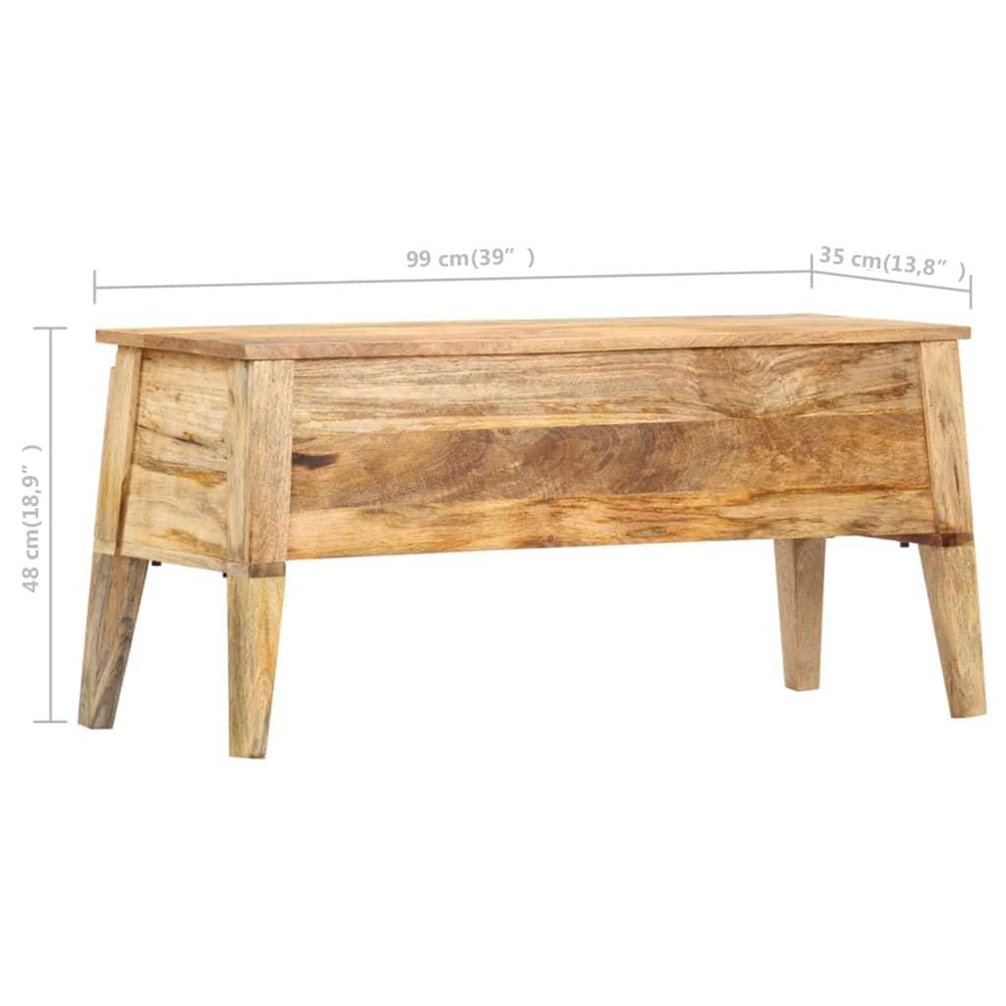 Voir la diapositive 6 : VIDAXL Boîte de rangement 99x35x48 cm bois de manguier solide