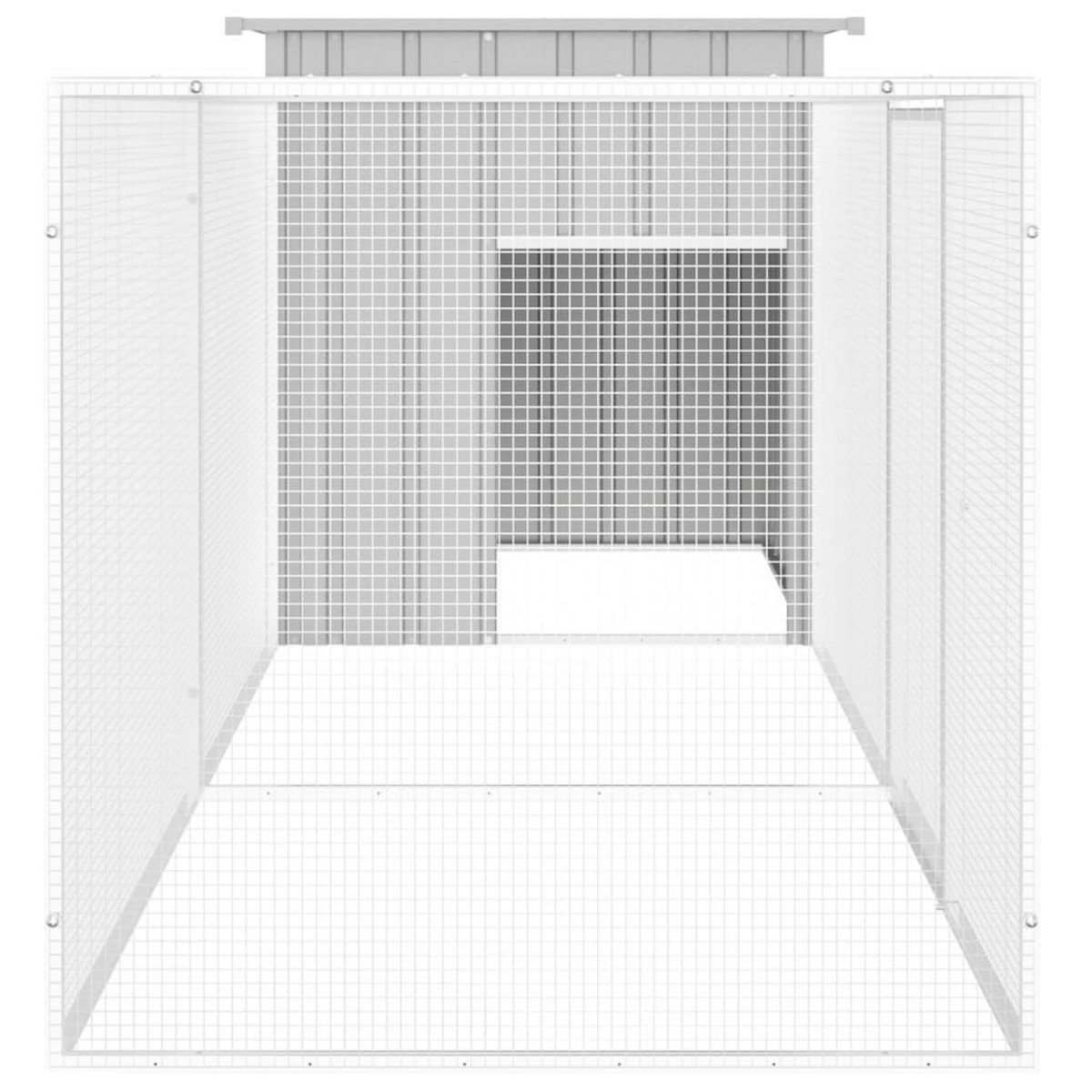VIDAXL Cage pour poules Gris 300x91x100 cm Acier galvanise
