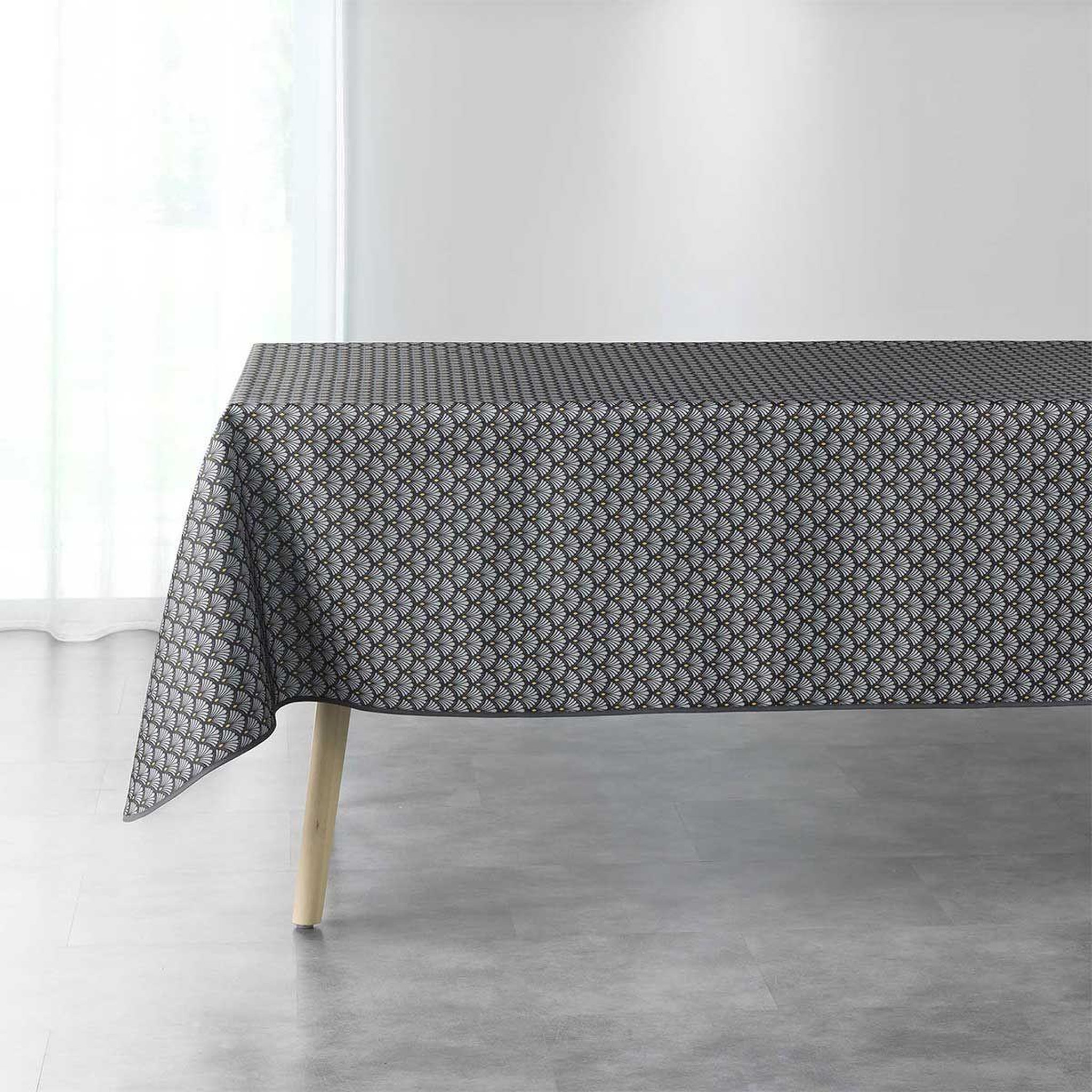 Douceur d'Intérieur Nappe imprimée  art chic  150x240cm anthracite
