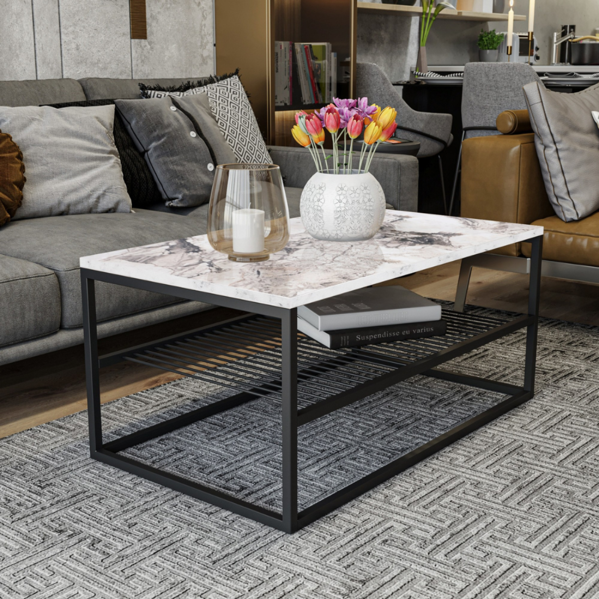 Voir la diapositive 5 : CONCEPT USINE Table basse effet marbre marbel