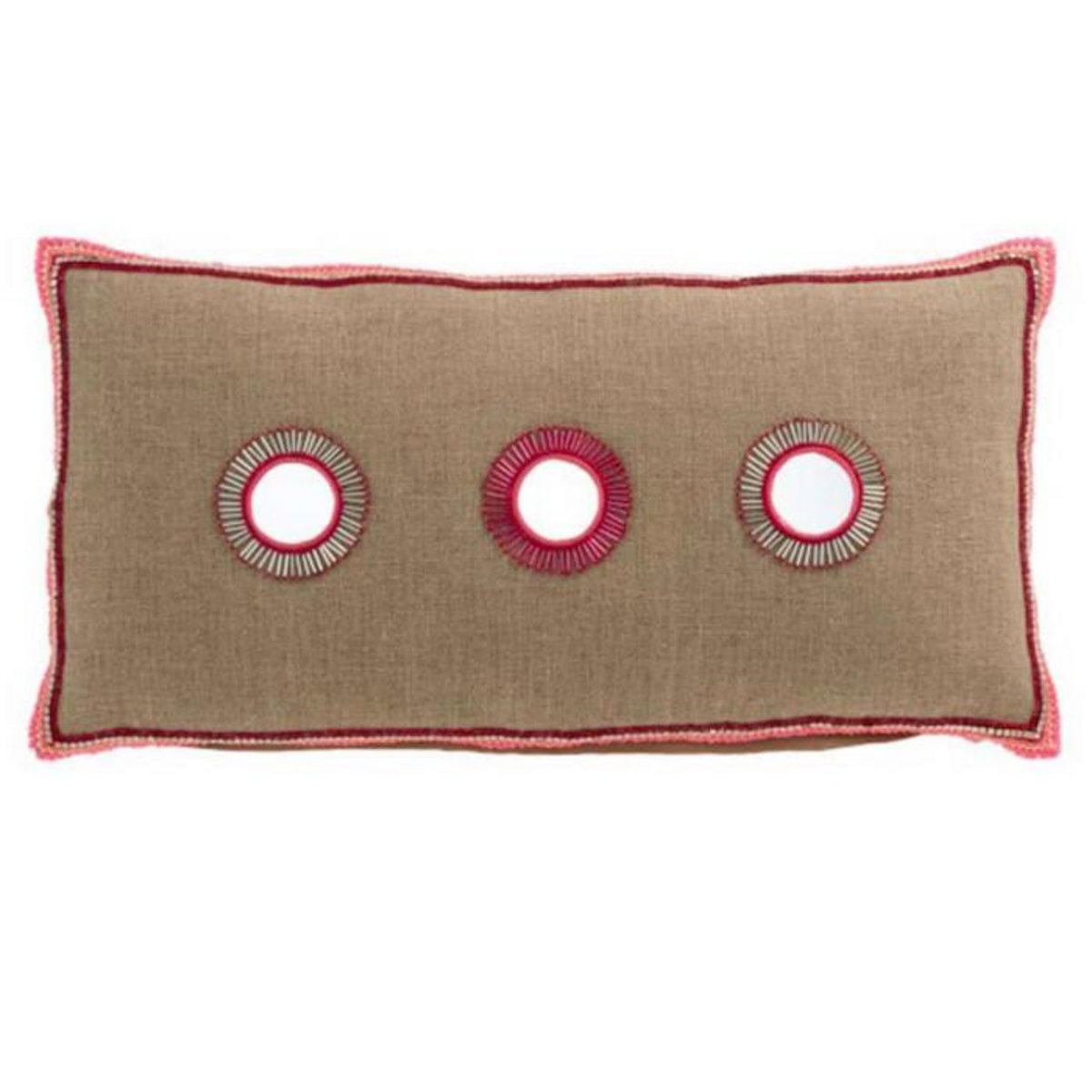 Paris Prix Coussin Déco  3 Miroirs  30x60cm Naturel