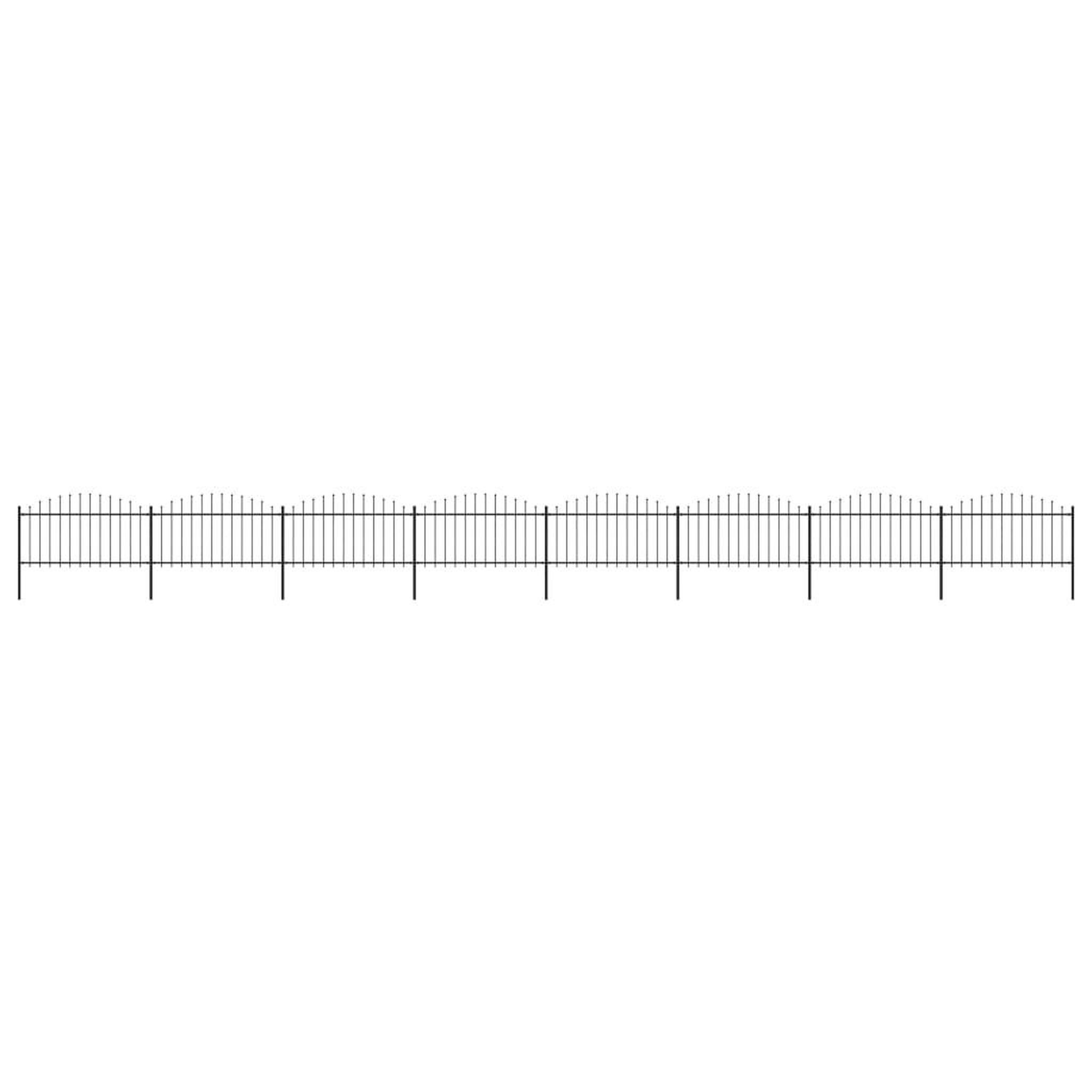 VIDAXL Cloture de jardin a dessus en lance Acier (1,25-1,5)x13,6m Noir