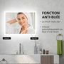 Voir la diapositive 6 : KLEANKIN Miroir mural lumineux LED de salle de bain - 80 x 60 cm - avec 3 couleurs, luminosité réglable interrupteur tactile système antibuée transparent