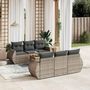 Voir la diapositive 1 : VIDAXL Salon de jardin avec coussins 7 pcs gris resine tressee