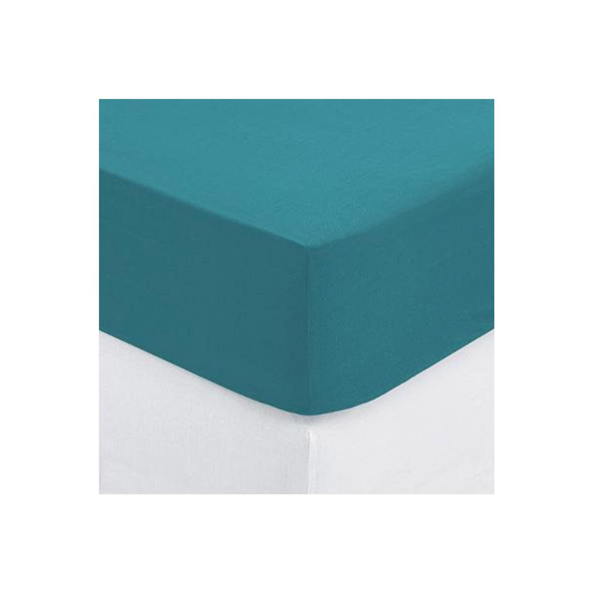 ATMOSPHERA Drap Housse  Intérieur  90x190cm Bleu Canard