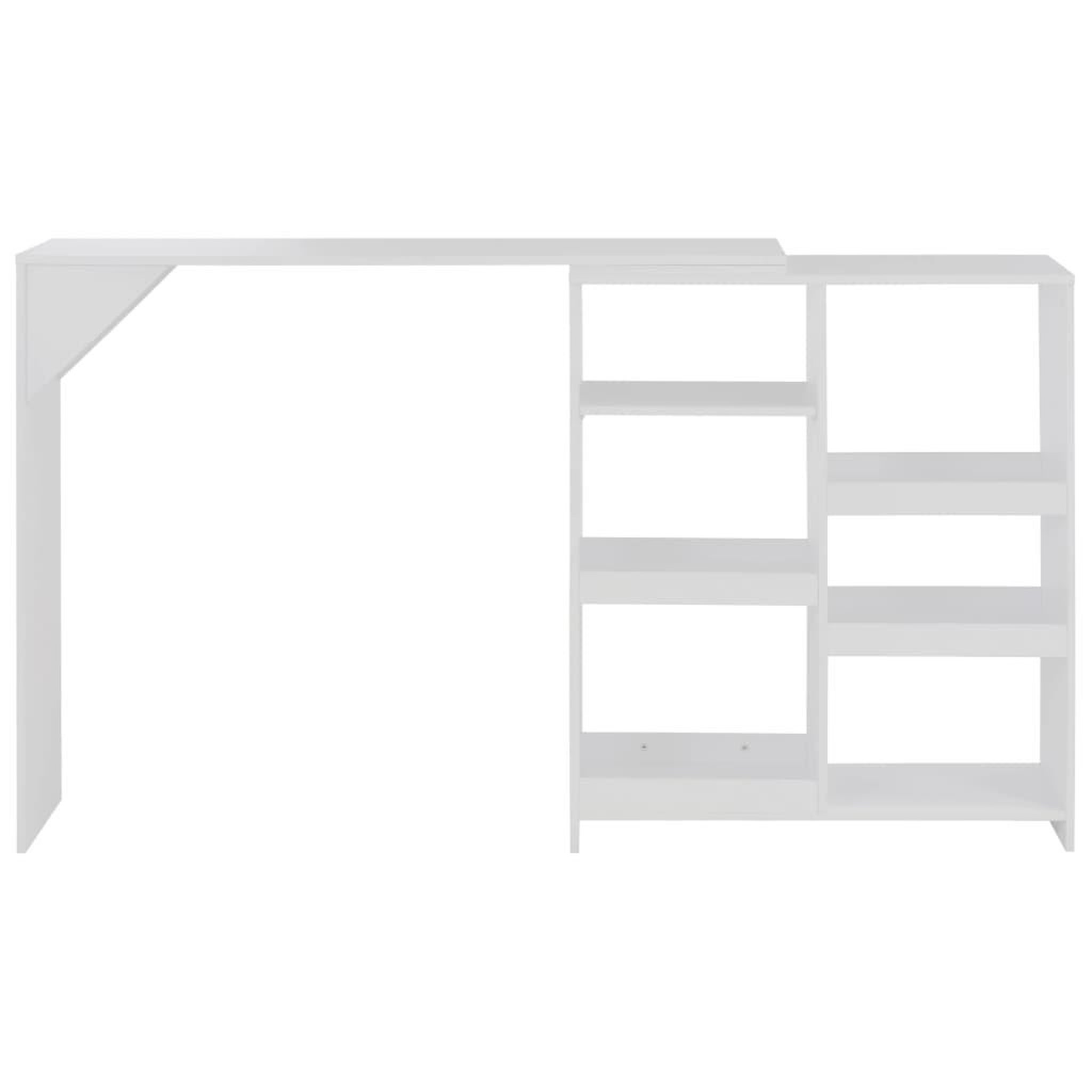 Voir la diapositive 3 : VIDAXL Table de bar avec tablette amovible Blanc 138x39x110 cm