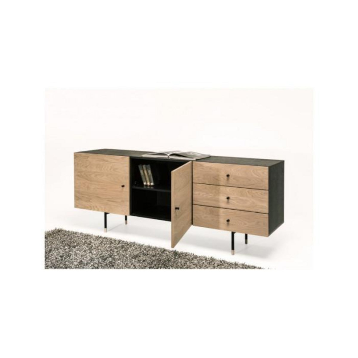 Paris Prix Buffet 2 Portes & 3 Tiroirs  Jugend  180cm Chêne