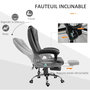Voir la diapositive 6 : VINSETTO Fauteuil de bureau direction massant chauffant hauteur réglable dossier inclinable tissu gris