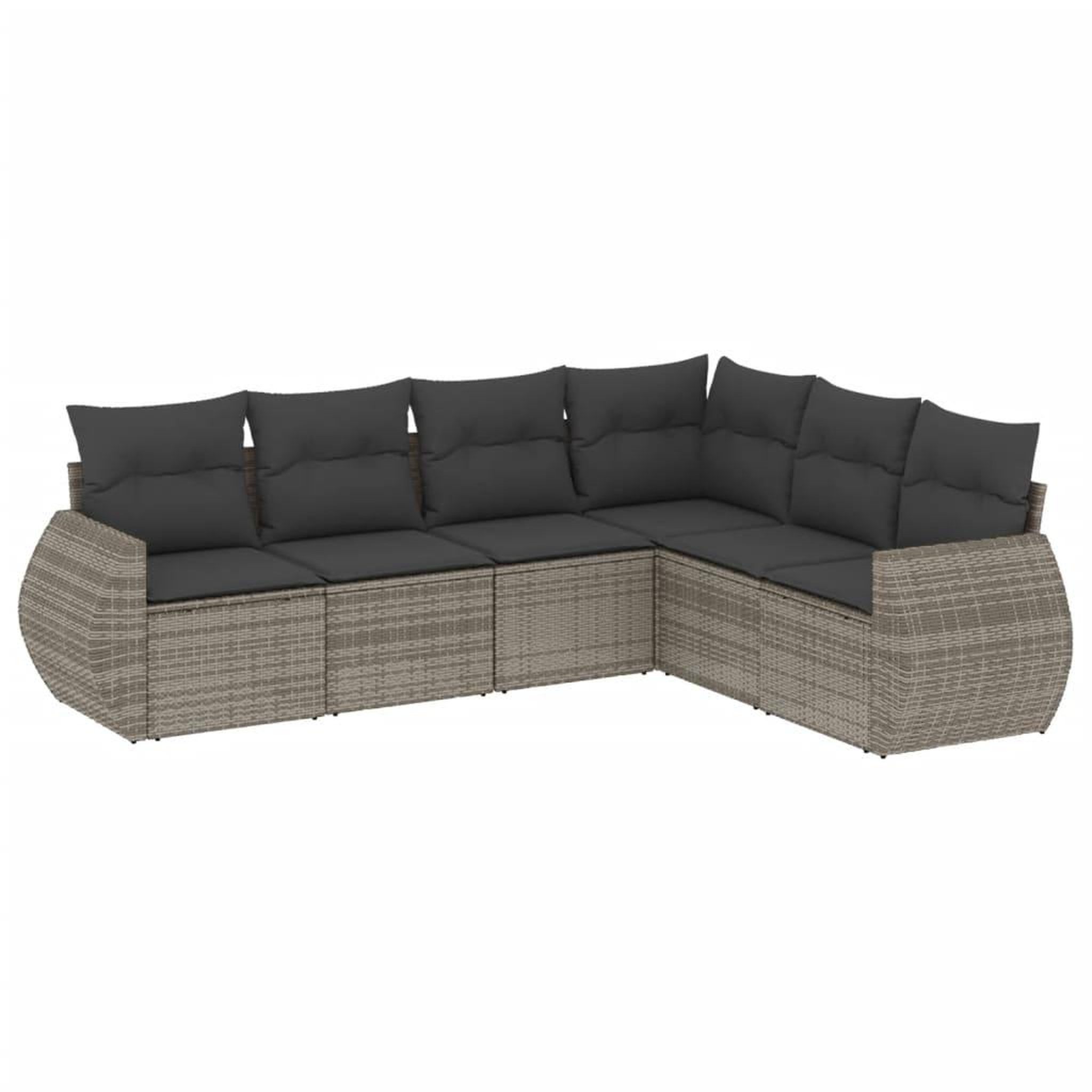 Voir la diapositive 2 : VIDAXL Salon de jardin 6 pcs avec coussins gris resine tressee