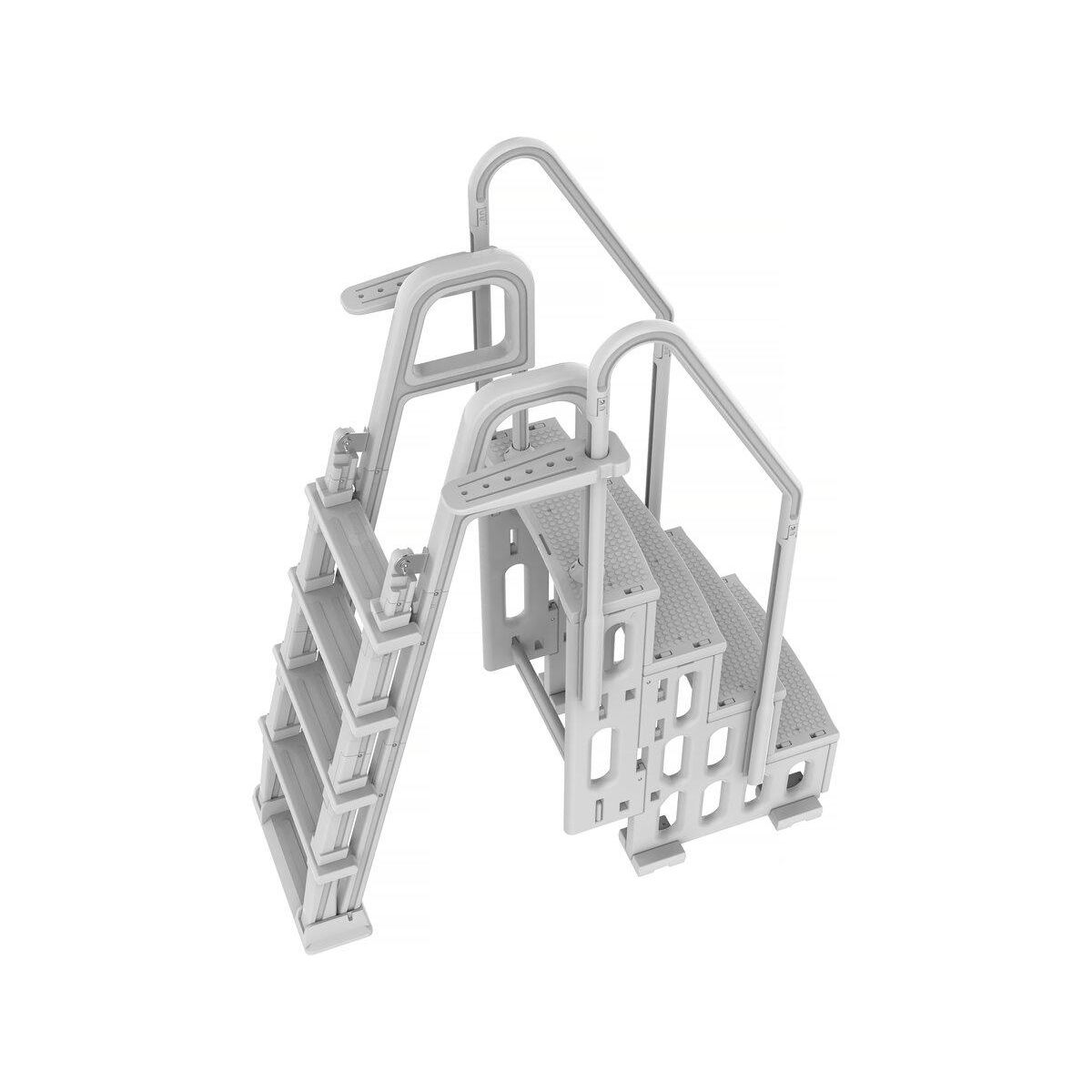 Habitat et Jardin Escalier double piscine  Mario  avec système de sécurité enfant