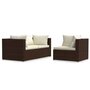 Voir la diapositive 2 : VIDAXL Salon de jardin 3 pcs avec coussins Marron Resine tressee