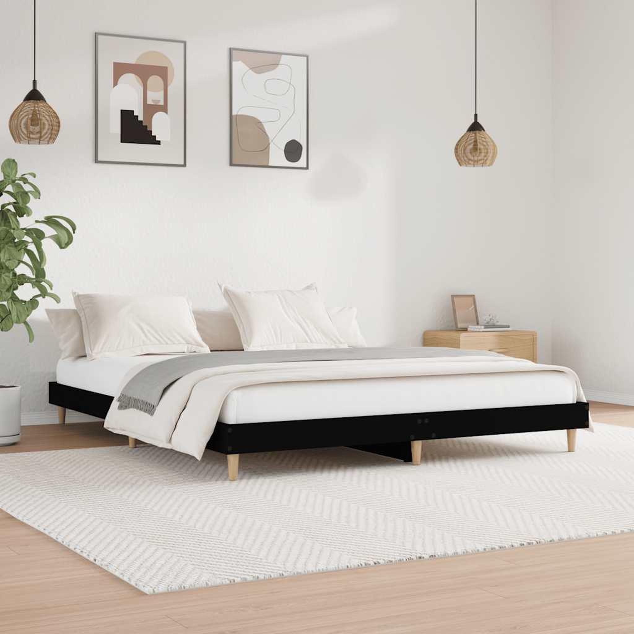 Voir la diapositive 1 : VIDAXL Cadre de lit sans matelas noir 120x200 cm