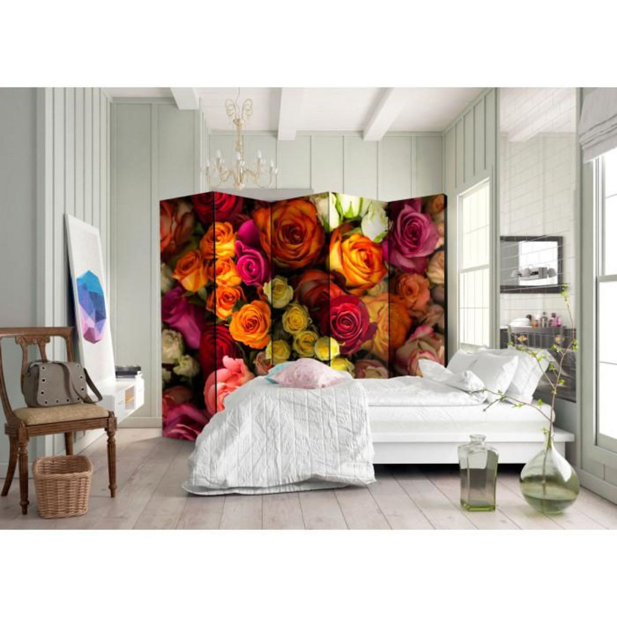 Paris Prix Paravent 5 Volets  Bouquet of Roses  172x225cm