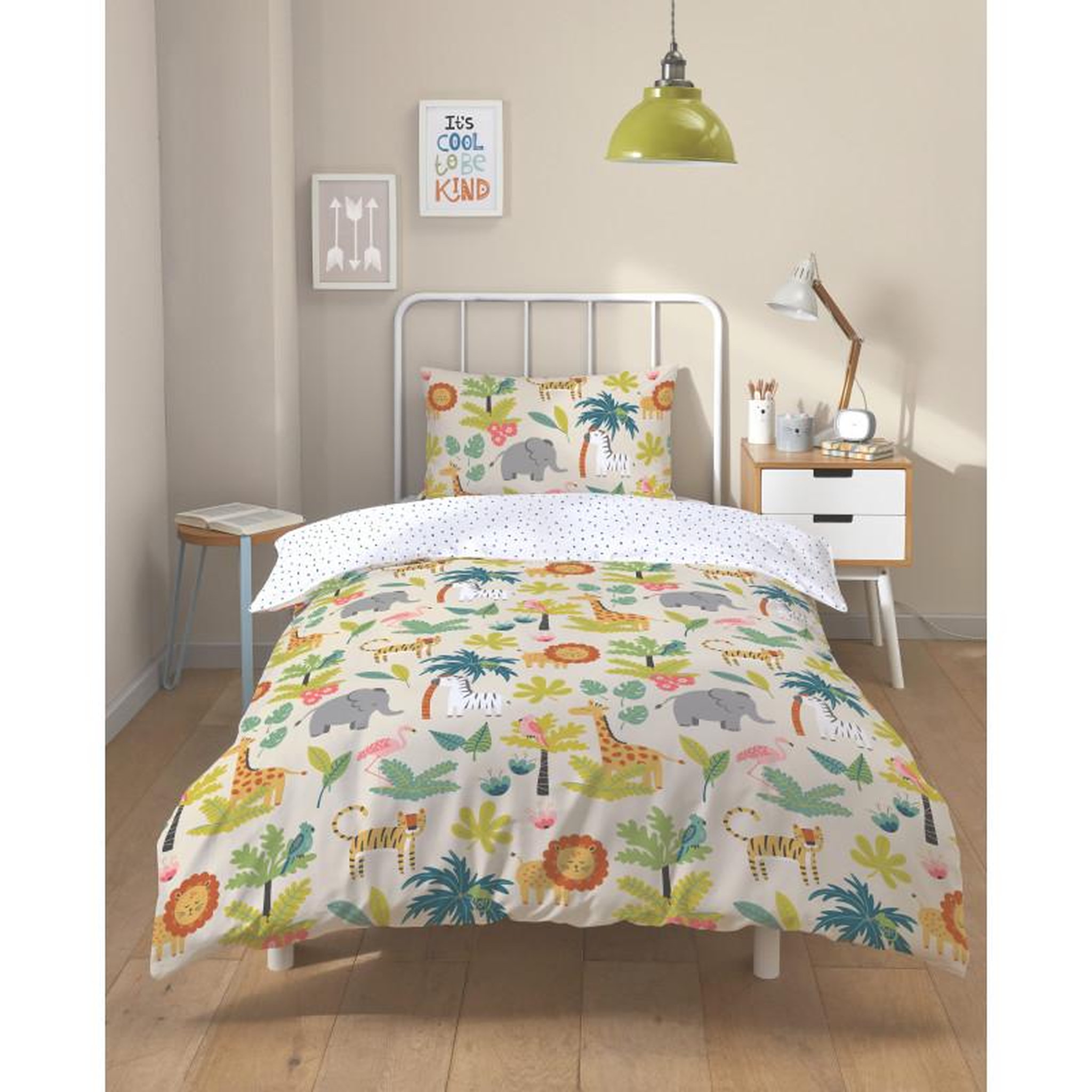 Voir la diapositive 1 : ROOM COPENHAGEN Parure de couette  safari  pour lit 1 place 100% coton / 57 fils/cm² -  -