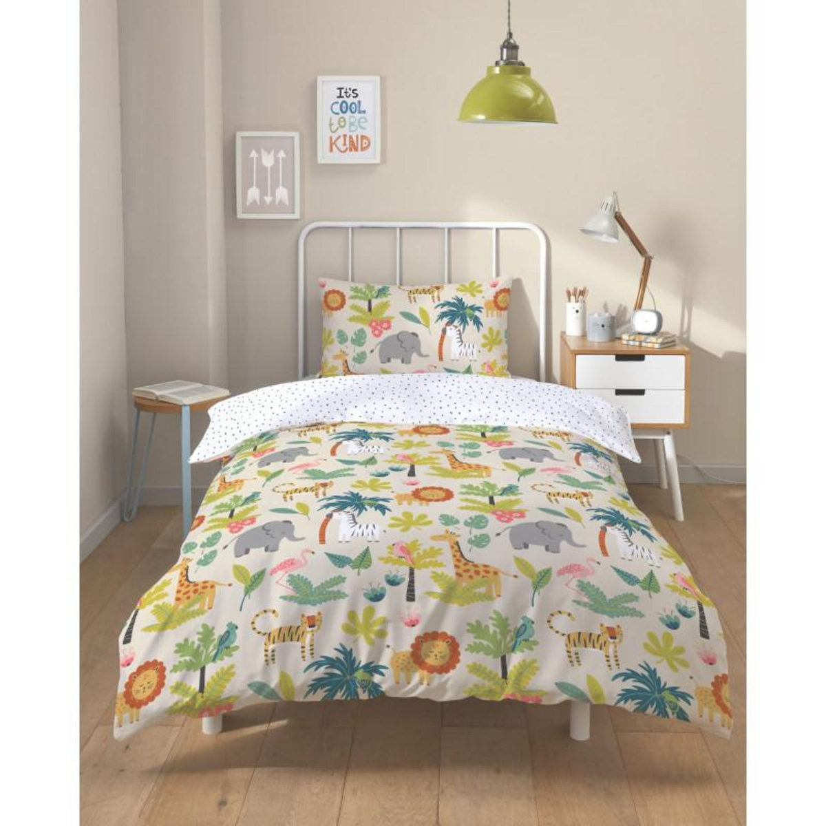 ROOM COPENHAGEN Parure de couette  Safari  pour lit 1 place 100% Coton / 57 Fils/cm²
