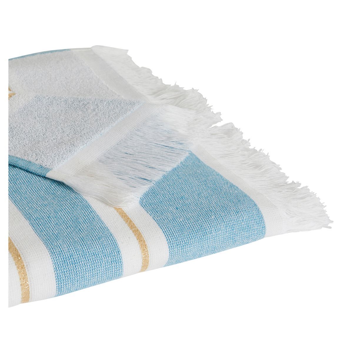 ACTUEL Foutah de plage en coton 400g/m²  finition frange motifs rayures