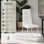 Voir la diapositive 2 : tectake Ensemble de chaises de salle à manger rembourré avec revêtement aspect cuir blanc Lot de 4