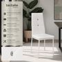 Voir la diapositive 2 : tectake Ensemble de chaises de salle à manger rembourré avec revêtement aspect cuir blanc Lot de 4