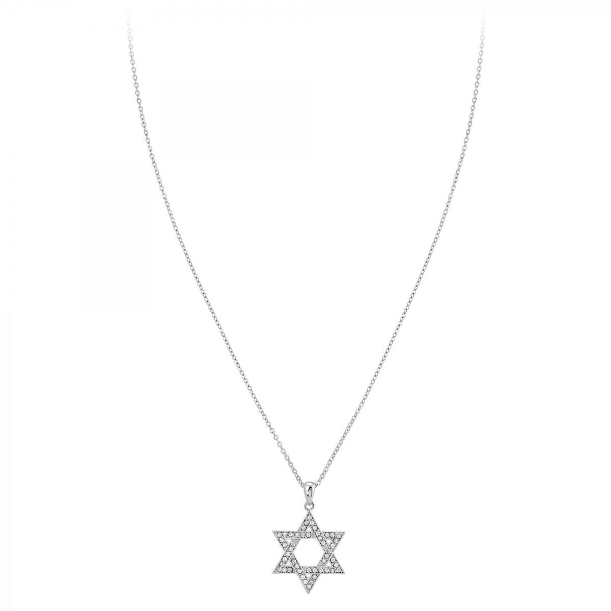 SC CRYSTAL Collier étoile de David par SC Crystal orné de Zirconium