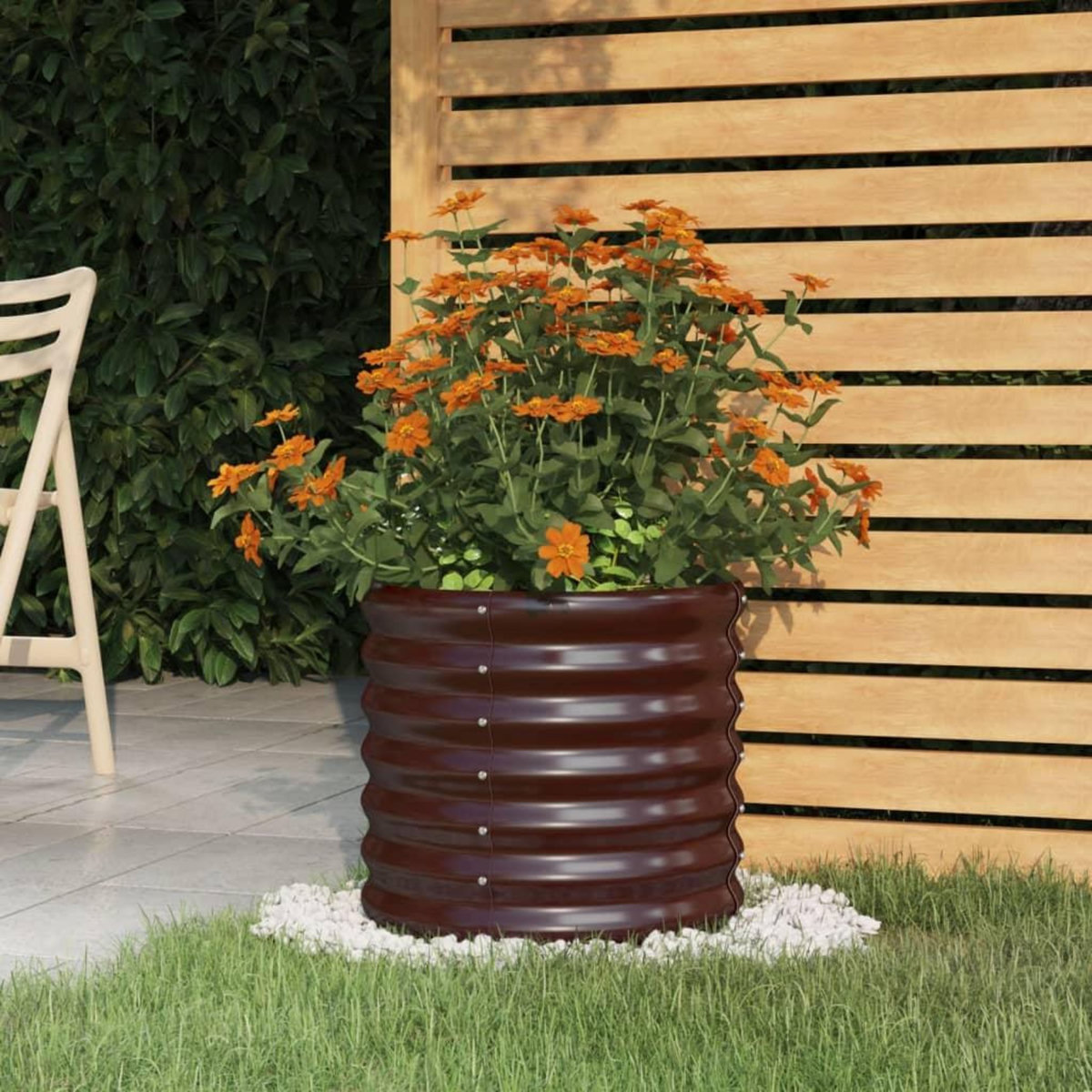 VIDAXL Jardiniere de jardin Acier enduit de poudre 40x40x36 cm Marron