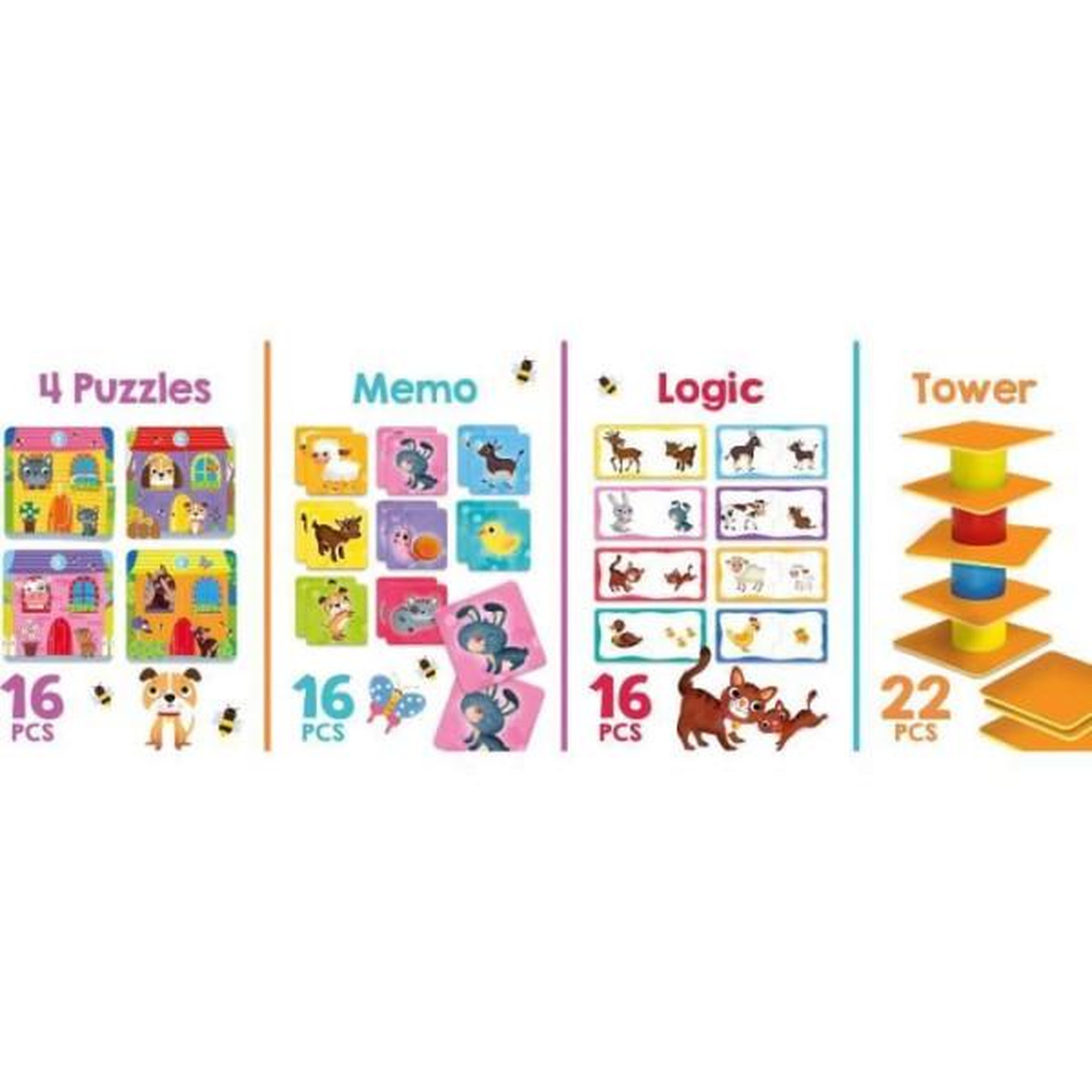 Voir la diapositive 3 : LISCIANI GIOCHI La Ferme 4 en 1 - Coffret éducatif - CAROTINA BABY - Puzzle et associations