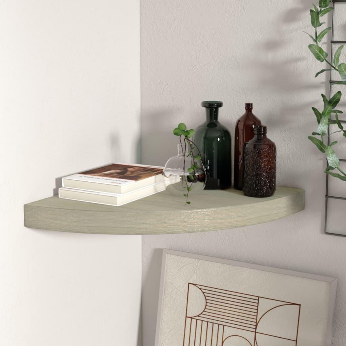 VIDAXL Etagere d'angle flottante chene 35x35x3,8 cm MDF