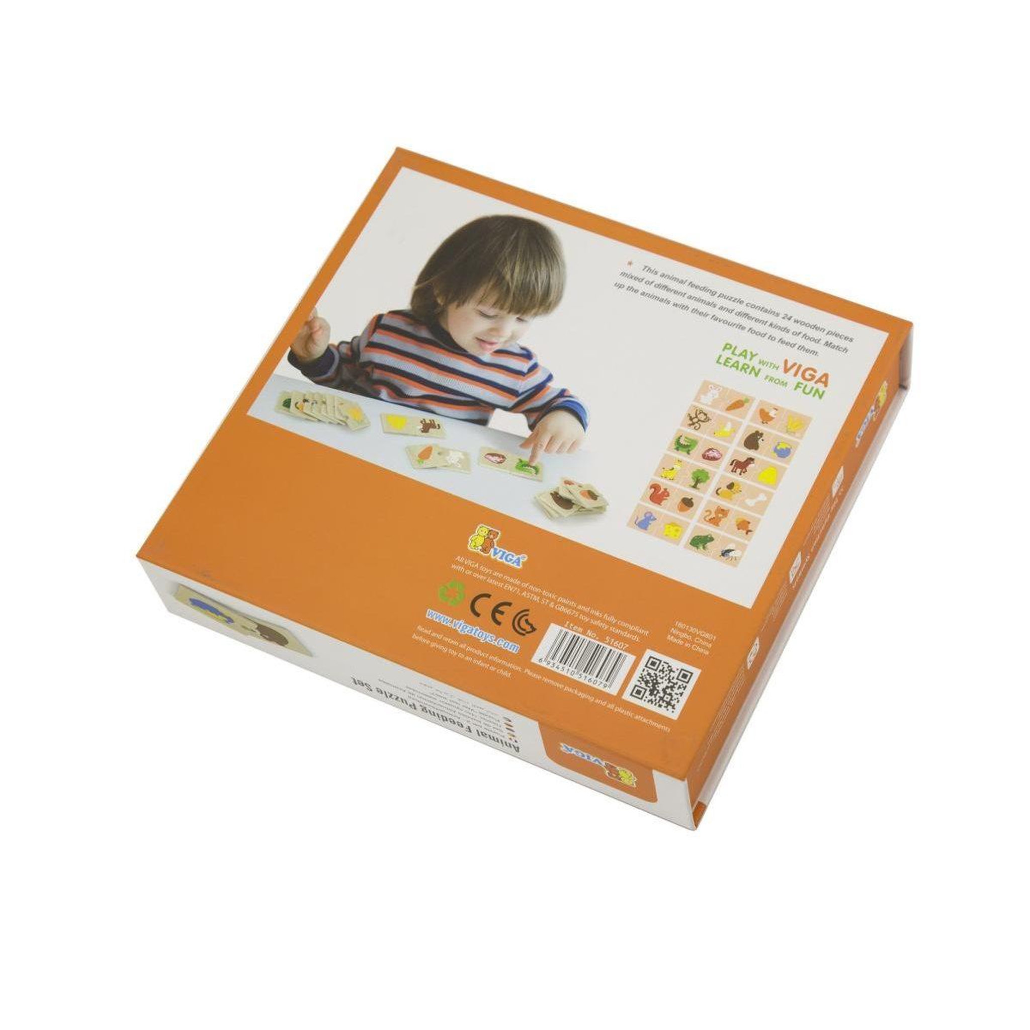 Voir la diapositive 3 : VIGA Puzzle en bois  51607 - nourris les animaux, 24 pièces
