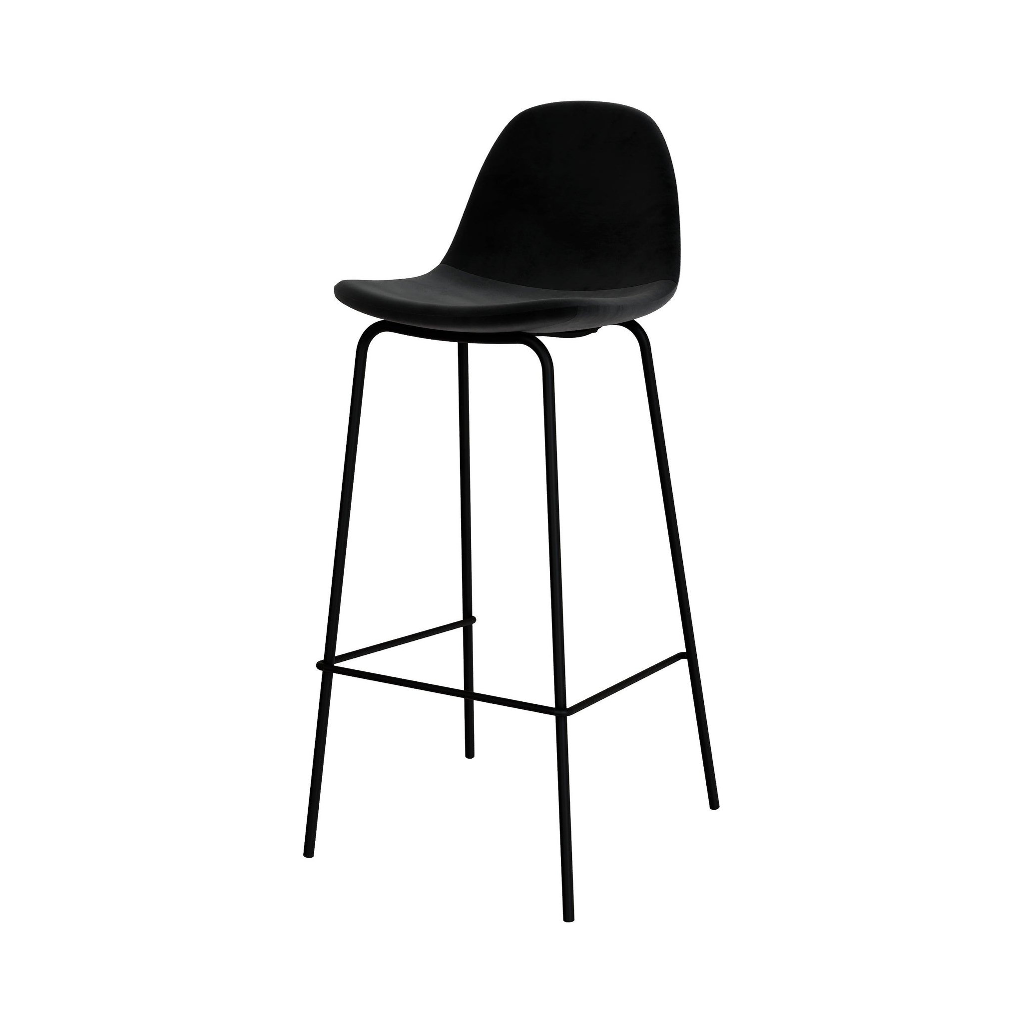 Voir la diapositive 6 : MAISON PAVANE Lot de 2 chaises de bar en velours noir 75 cm-henrik