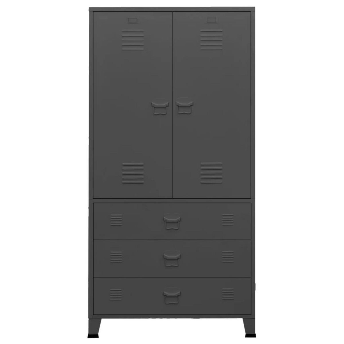 VIDAXL Garde-robe industrielle Anthracite 90x50x180 cm Metal