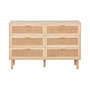 Voir la diapositive 6 : SWEEEK Commode 6 tiroirs cannage et décor bois CAMARGUE L 120 x P 40 x H 80cm
