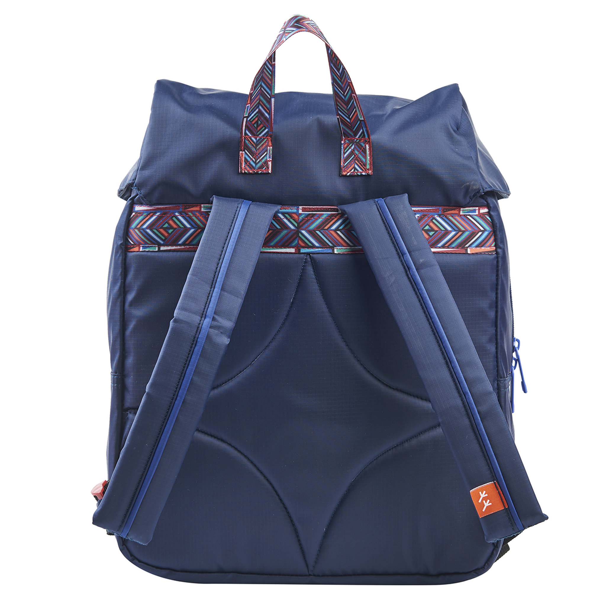 Voir la diapositive 3 : AUCHAN Sac à dos bleu avec compartiment pour ordinateur Vintage 90S Ethnic