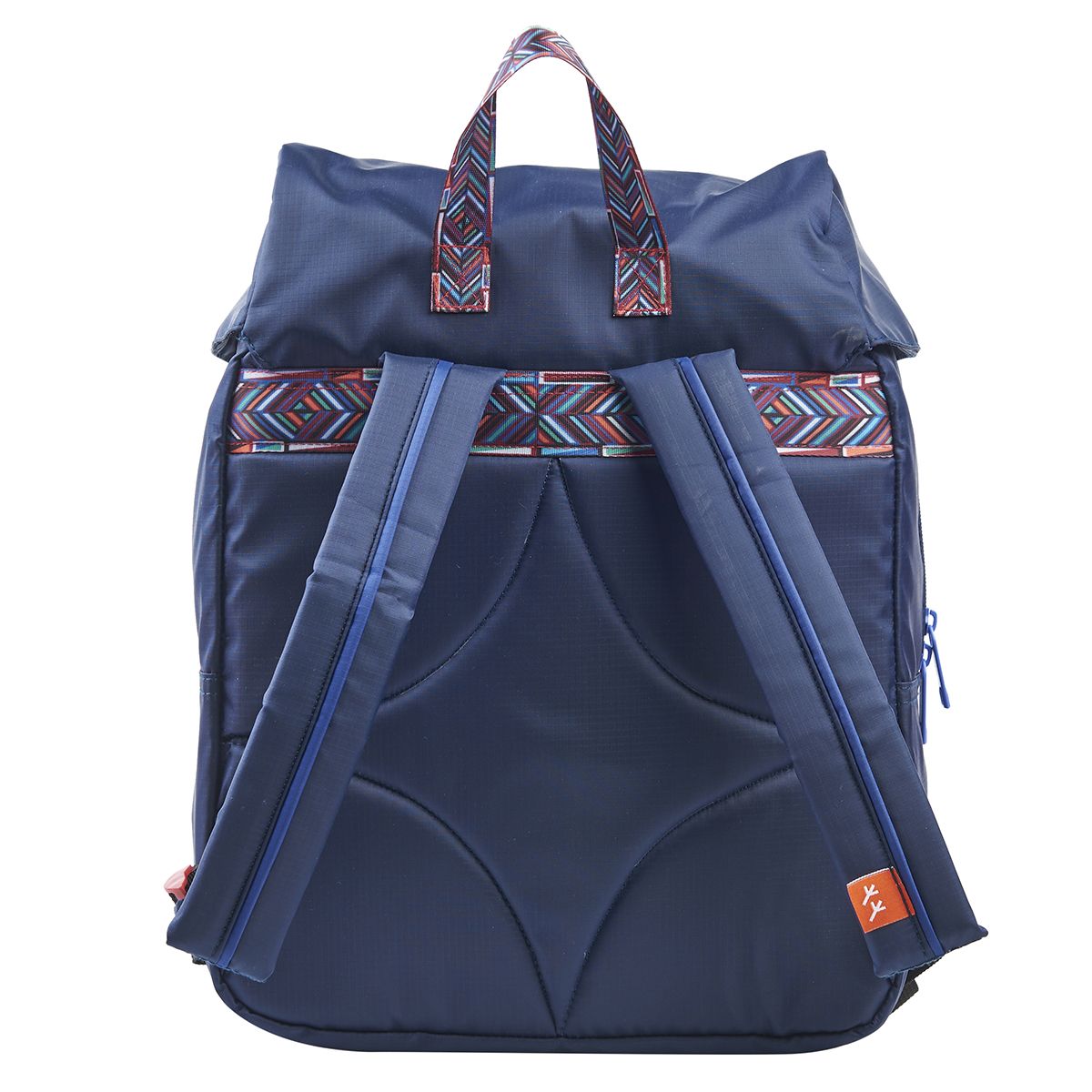 AUCHAN Sac à dos bleu avec compartiment pour ordinateur Vintage 90S Ethnic